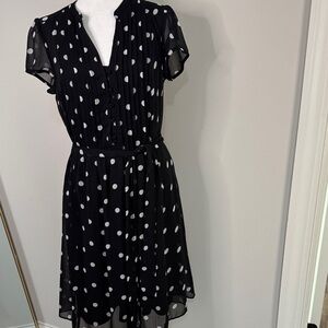 MSK Black Polka Dot Midi Dress